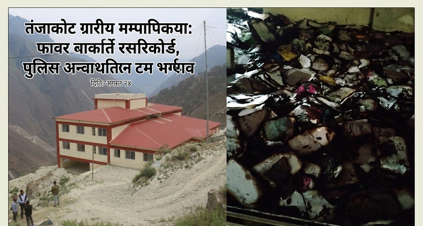 ताँजाकोटमा मध्यराति आगलागी २०७३ देखिका महत्वपूर्ण कागजात भष्म, प्रहरी निरीक्षकको नेतृत्वमा उच्चस्तरीय छानबिन टोली गठन